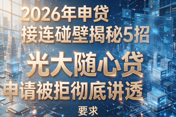 2026年申贷接连碰壁揭秘5招光大随心贷申请被拒彻底讲透!