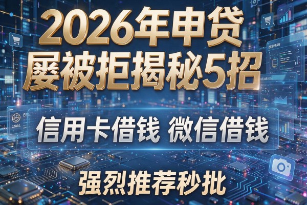 2026年申贷屡屡被拒揭秘5招信用卡借钱微信借钱强烈推荐秒批!