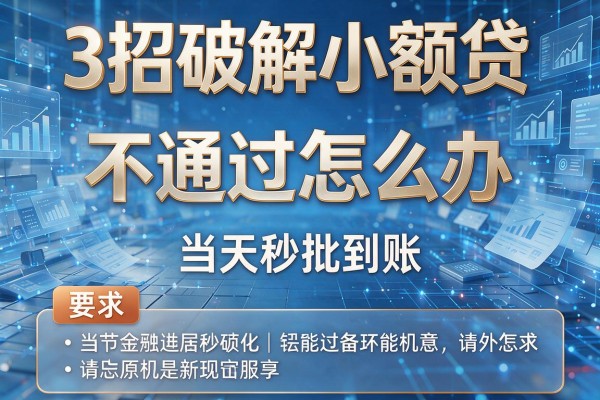 3招破解小额贷不通过怎么办,当天秒批到账!