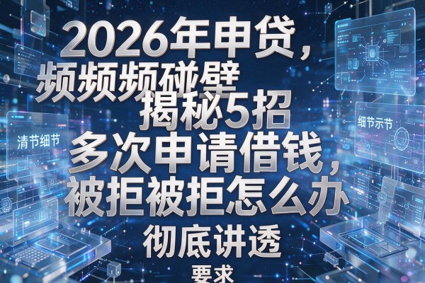 2026年申贷频频碰壁揭秘5招多次申请借钱被拒怎么办彻底讲透！