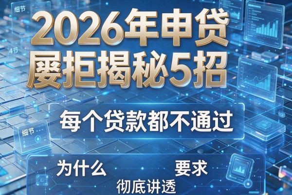 2026年申贷屡拒揭秘5招为什么每个贷款都不通过彻底讲透!