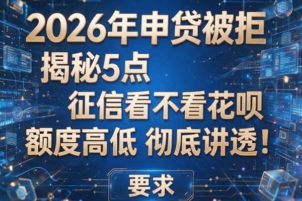 2026年申贷被拒揭秘5点征信看不看花呗额度高低彻底讲透!