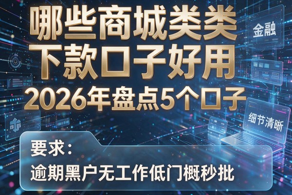 哪些商城类下款口子好用 2026年盘点5个口子 逾期黑户无工作低门槛秒批