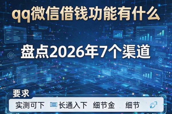qq微信借钱功能有什么 盘点2026年7个渠道 实测可下!