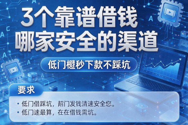 3个靠谱借钱哪家安全的渠道,低门槛秒下款不踩坑!