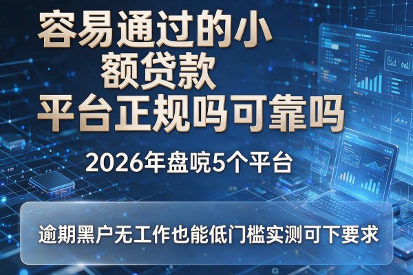 容易通过的小额贷款平台正规吗可靠吗 2026年盘点5个平台 逾期黑户无工作也能低门槛实测可下