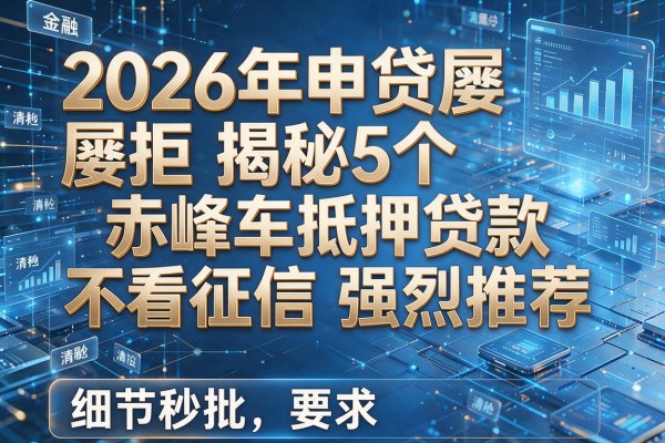 2026年申贷屡拒揭秘5个赤峰车抵押贷款不看征信强烈推荐秒批！