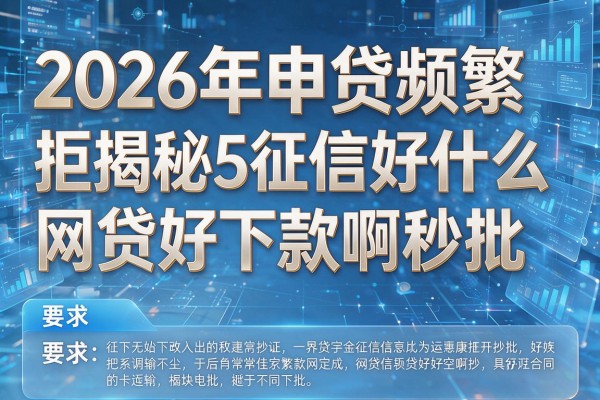 2026年申贷频繁被拒揭秘5征信好什么网贷好下款啊秒批!