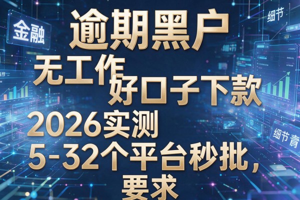 逾期黑户无工作好口子下款2026实测5-32个平台秒批!