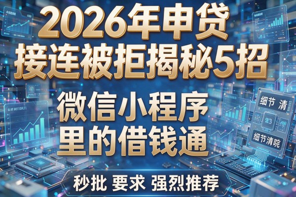 2026年申贷接连被拒揭秘5招微信小程序里的借钱通强烈推荐秒批!
