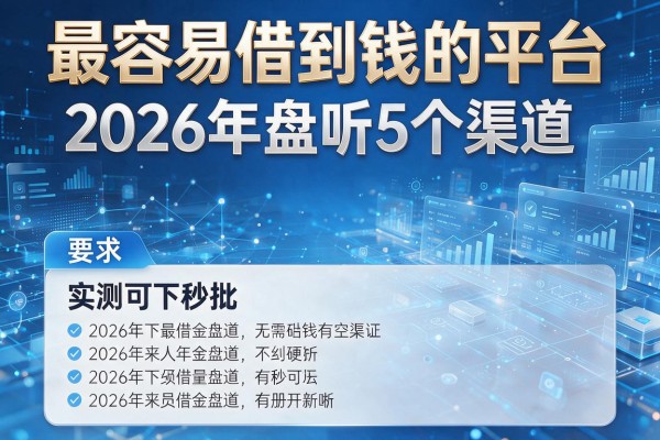 最容易借到钱的平台 2026年盘点5个渠道 实测可下秒批!