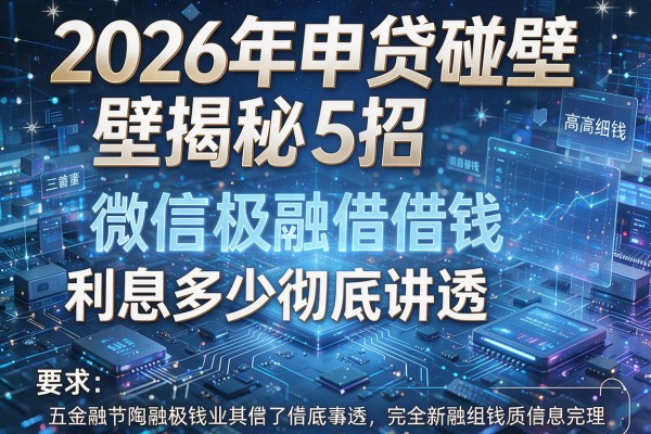 2026年申贷碰壁揭秘5招微信极融借钱利息多少彻底讲透!