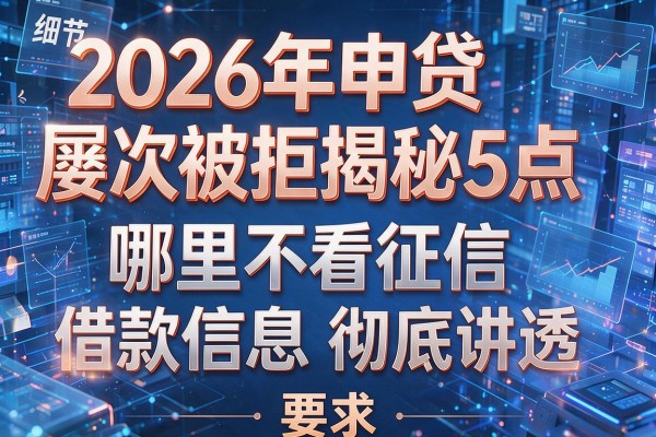 2026年申贷屡次被拒揭秘5点哪里不看征信借款信息彻底讲透!