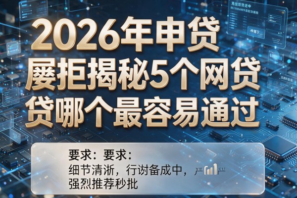 2026年申贷屡拒揭秘5个网贷哪个最容易通过强烈推荐秒批!