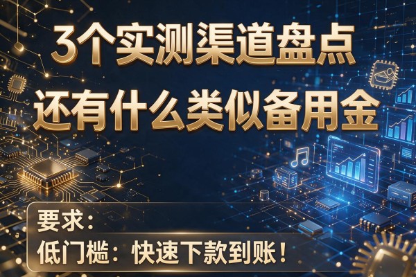 3个实测渠道盘点还有什么类似备用金,低门槛快速下款到账!