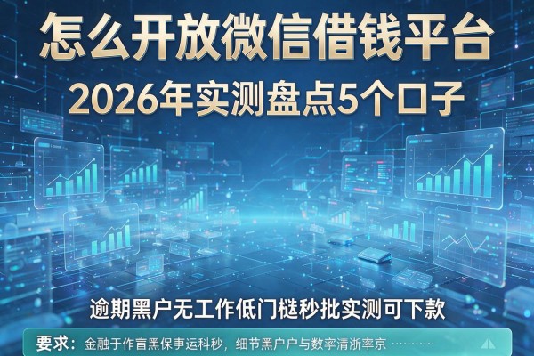 怎么开放微信借钱平台 2026年实测盘点5个口子 逾期黑户无工作低门槛秒批实测可下款！