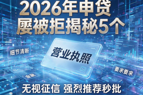 2026年申贷屡被拒揭秘5个营业执照贷无视征信强烈推荐秒批!