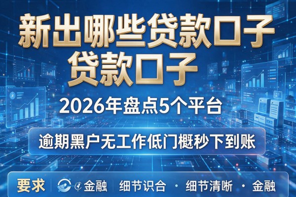 新出哪些贷款口子 2026年盘点5个平台 逾期黑户无工作低门槛秒下到账