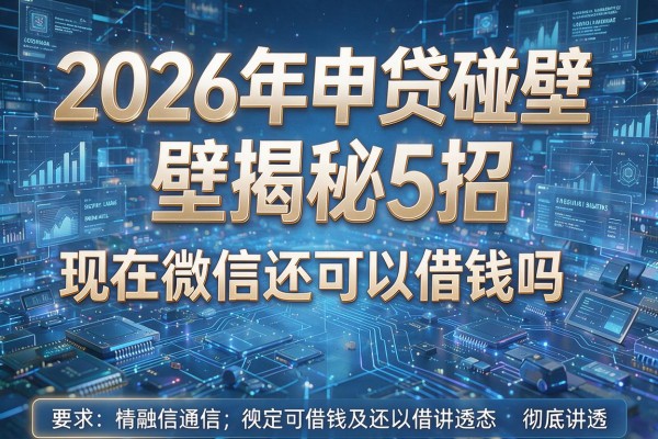 2026年申贷碰壁揭秘5招现在微信还可以借钱吗彻底讲透!
