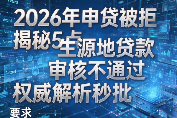 2026年申贷被拒揭秘5点生源地贷款审核不通过权威解析秒批!