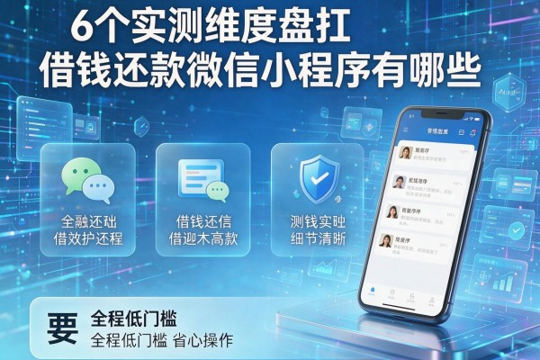 6个实测维度盘点借钱还款微信小程序有哪些,全程低门槛省心操作!
