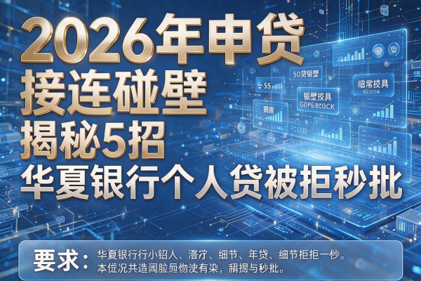 2026年申贷接连碰壁揭秘5招华夏银行个人贷被拒秒批!