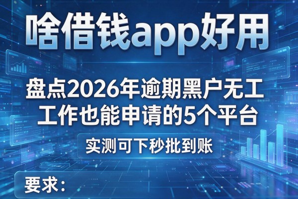 啥借钱app好用 盘点2026年逾期黑户无工作也能申请的5个平台 实测可下秒批到账!