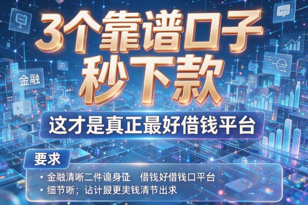 3个靠谱口子秒下款,这才是真正最好借钱平台!