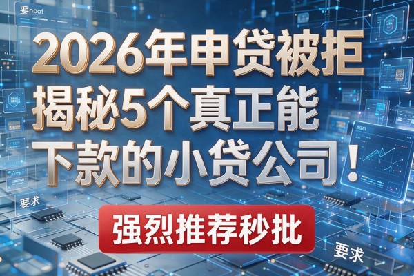 2026年申贷被拒揭秘5个真正能下款的小贷公司强烈推荐秒批!