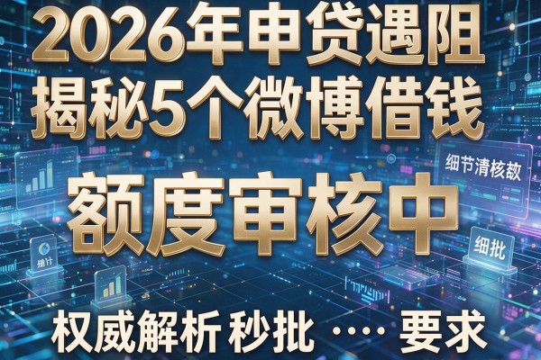 2026年申贷遇阻揭秘5个微博借钱 额度审核中权威解析秒批!