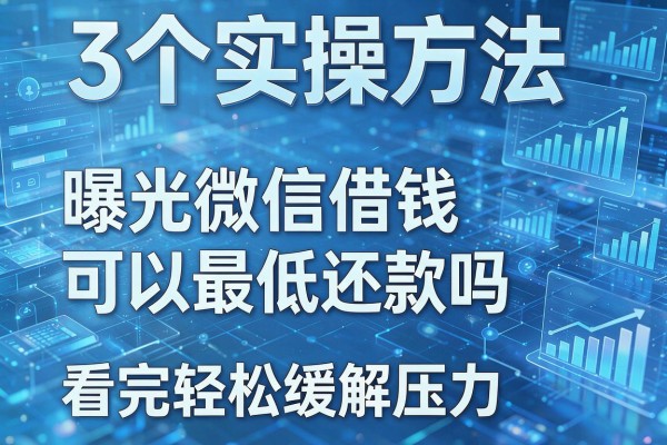 3个实操方法曝光微信借钱可以最低还款吗看完轻松缓解压力！