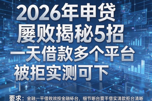 2026年申贷屡败揭秘5招一天借款多个平台被拒实测可下!
