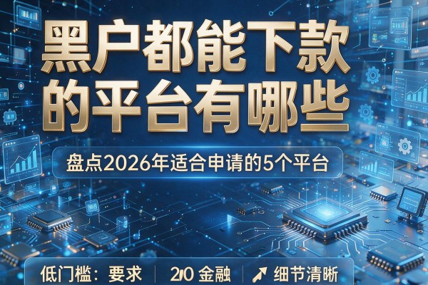 黑户都能下款的平台有哪些 盘点2026年适合申请的5个平台 低门槛!