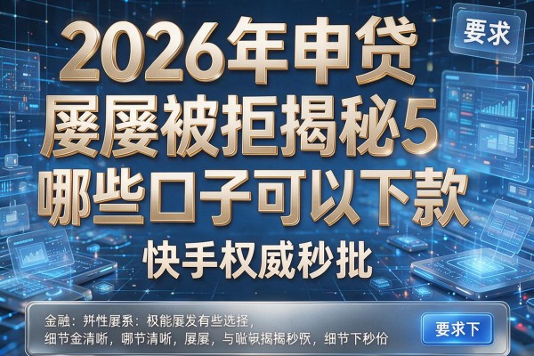 2026年申贷屡屡被拒揭秘5哪些口子可以下款快手权威秒批!