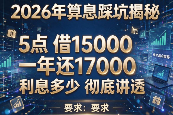 2026年算息踩坑揭秘5点借15000一年还17000利息多少彻底讲透!