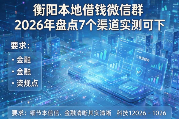 衡阳本地借钱微信群2026年盘点7个渠道实测可下!
