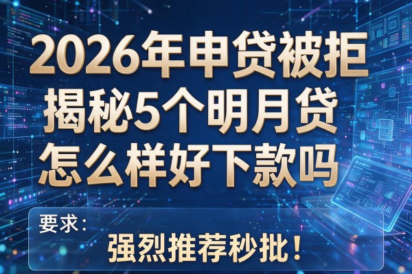 2026年申贷被拒揭秘5个明月贷怎么样好下款吗强烈推荐秒批!