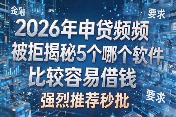 2026年申贷频频被拒揭秘5个哪个软件比较容易借钱强烈推荐秒批!