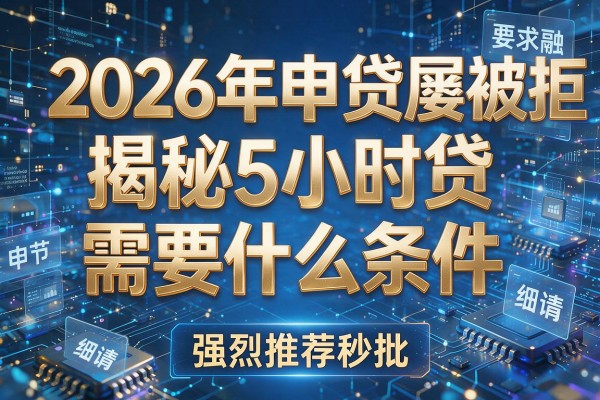 2026年申贷屡屡被拒揭秘5小时贷需要什么条件才能申请强烈推荐秒批！