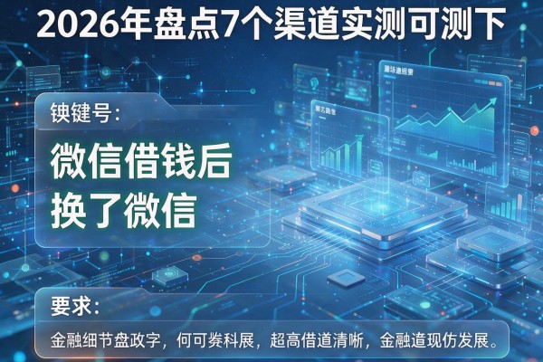 微信借钱后换了微信 2026年盘点7个渠道实测可下!