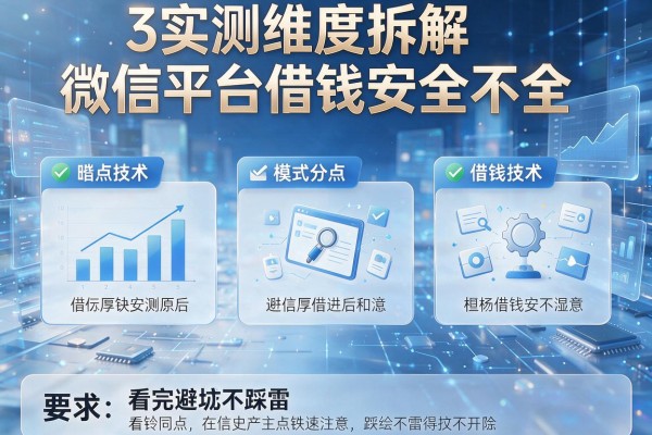 3个实测维度拆解微信平台借钱安全不安全,看完避坑不踩雷!