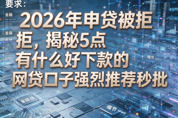 2026年申贷被拒揭秘5点有什么好下款的网贷口子强烈推荐秒批!