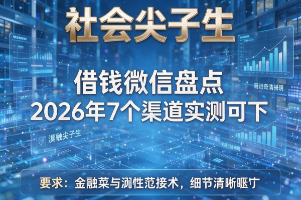 社会尖子生借钱微信盘点2026年7个渠道实测可下!