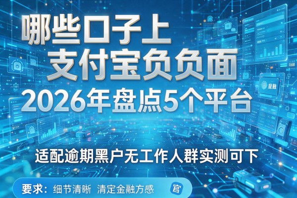 哪些口子上支付宝负面 2026年盘点5个平台 适配逾期黑户无工作人群实测可下
