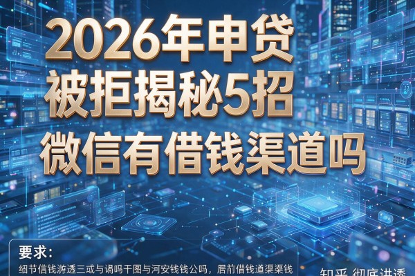 2026年申贷被拒揭秘5招微信有借钱渠道吗知乎彻底讲透！