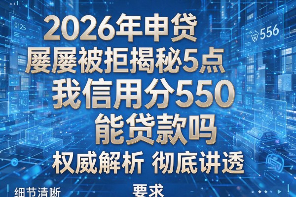 2026年申贷屡屡被拒揭秘5点我信用分550能贷款吗权威解析彻底讲透!