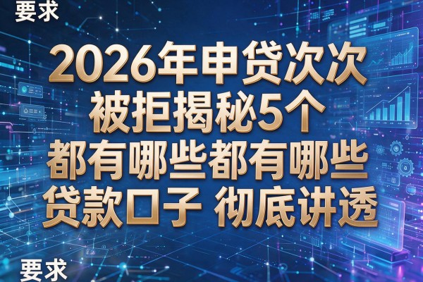 2026年申贷次次被拒揭秘5个都有哪些贷款口子彻底讲透！