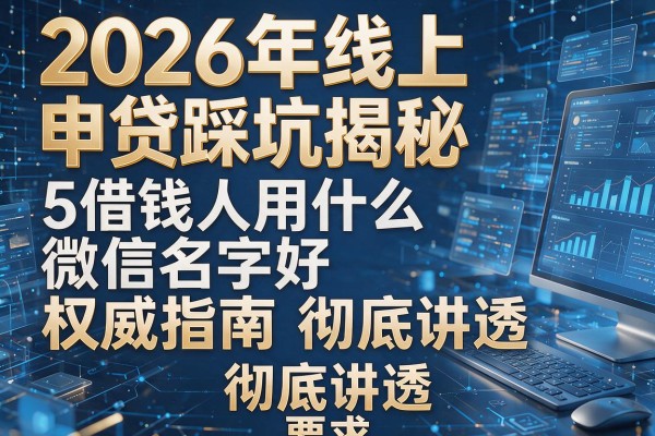 2026年线上申贷踩坑揭秘5借钱人用什么微信名字好权威指南彻底讲透!