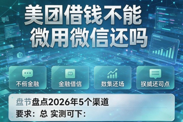 美团借钱不能用微信还吗 盘点2026年5个渠道 实测可下!