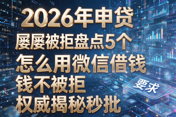 2026年申贷屡屡被拒盘点5个怎么用微信借钱钱不被拒权威揭秘秒批!